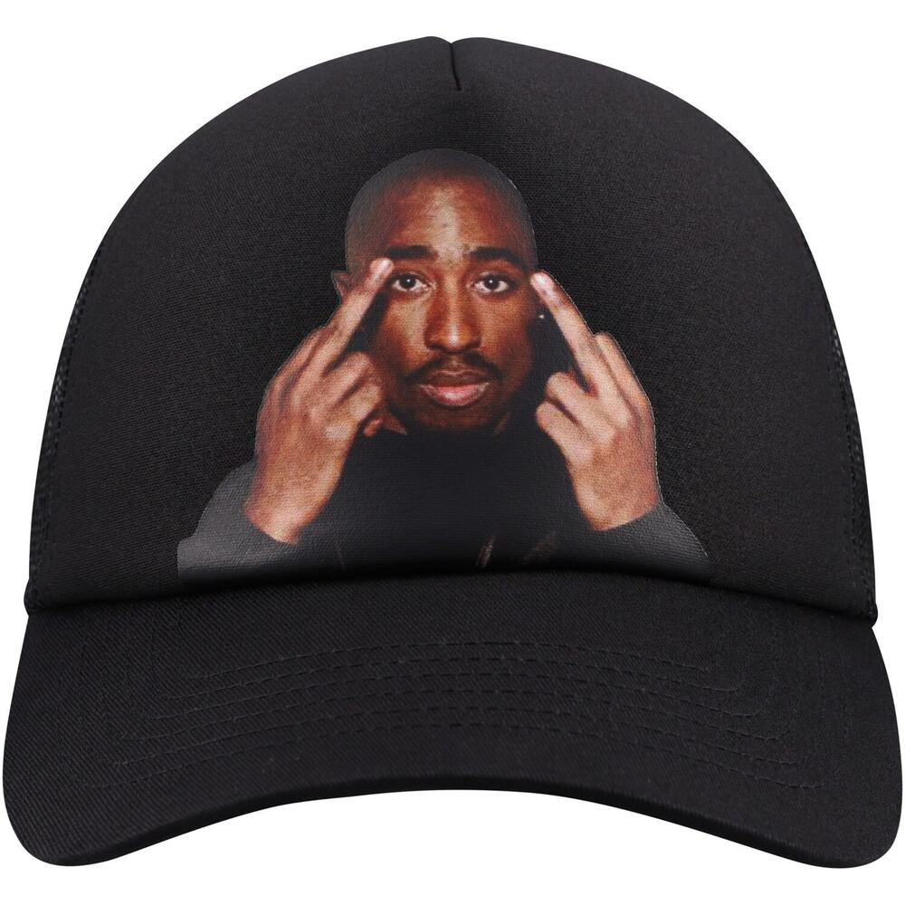 Primitive Skate Men's X Tupac Shakur 2Pac Icon II Trucker Hat Cap in Black